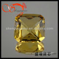 Yellow square glass gems stone for decorating GLSQ-4x4-1519
